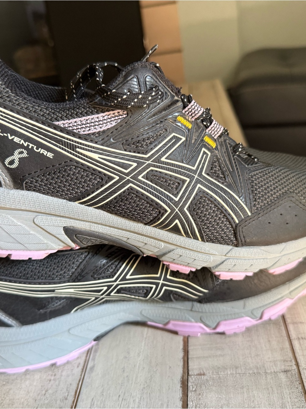 ASICS Women's Trail Running Shoes in Black with Pink Accents